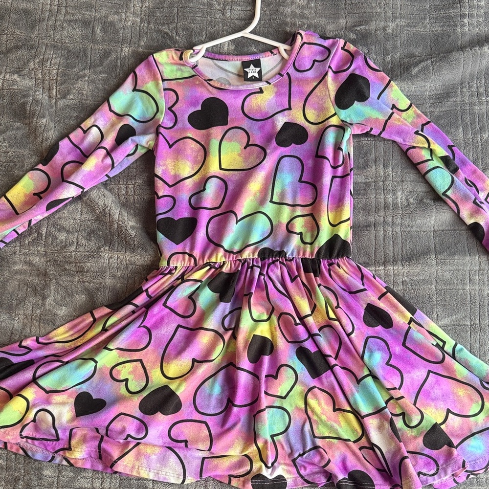 Pixie lane Vibrant Heart Pattern Kids Dress
